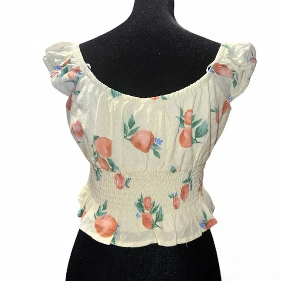 Sadie & Sage peaches crop top size small NWOT - Picture 2 of 9